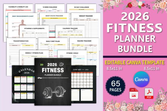 2026 Fitness Planner Bundle: Your Complete Health Wellness Companion