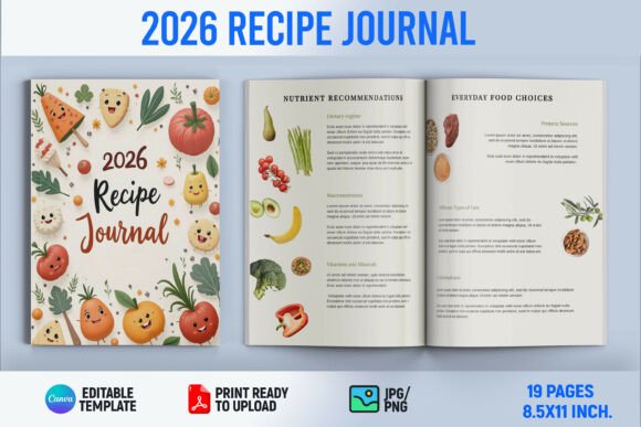 2026 Recipe Journal Canva Template