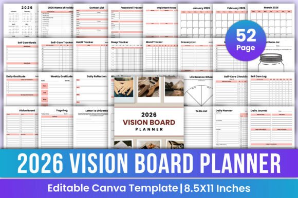 2026 Vision Board Planner Canva Template: A Tool for Real-World Goals and Growth