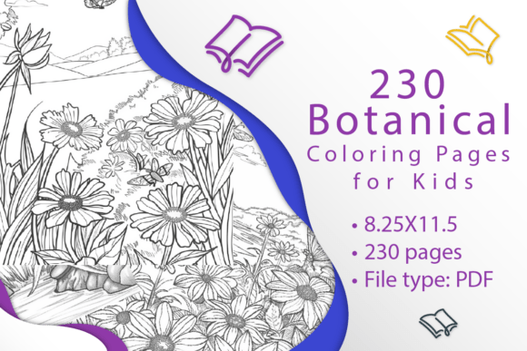 230 Botanical Coloring Pages for Kids: A Creative Resource for Young Artists