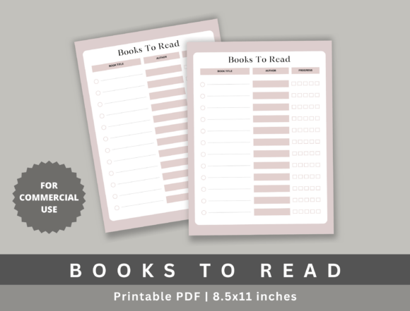 Books to Read Tracker KDP