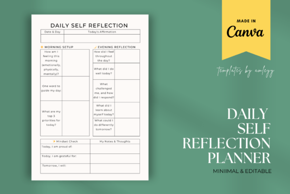 Cultivate Self-Awareness and Mindfulness with a Daily Self-Reflection Planner