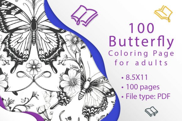 Dive Into Relaxation With This Beautiful Collection of 100 Butterfly Coloring Pages for Adults