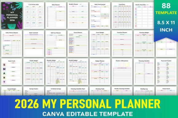 Editable 2026 My Personal Planner: A Customizable Tool for Productivity and Self-Improvement