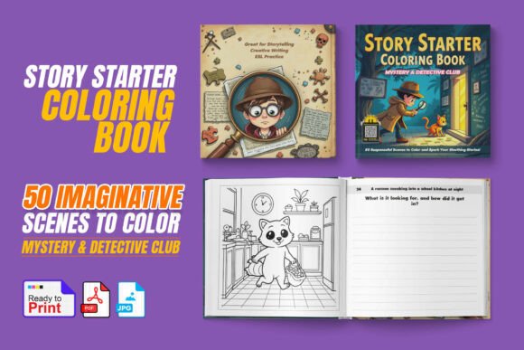 Story Starter Coloring Book – Mystery
